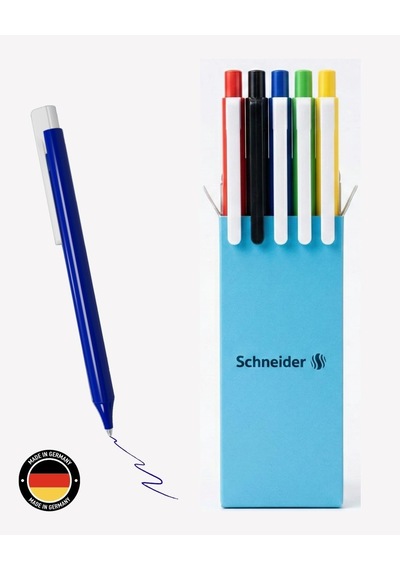 Tr Schneider Essential Jel Kalem 5'li Set Kırmızı, Siyah, Mavi, Yeşil, Sarı , Beyaz Klipsli Genel