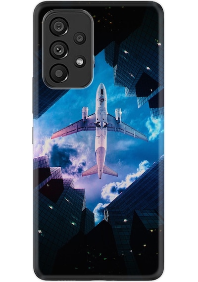 Samsung Uyumlu A53 Kılıf Silikon Desen Plane Sky 1623