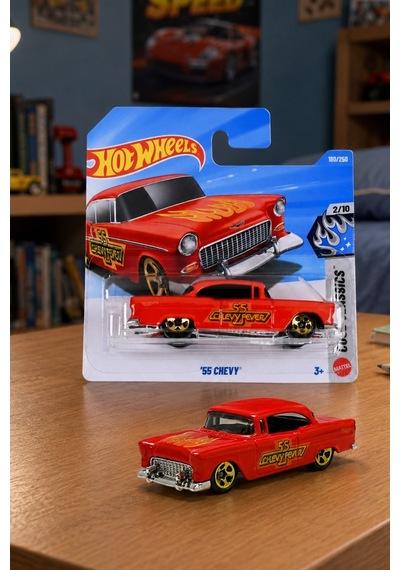 Hot Wheels '55 Chevy - Klasik Seri Metal Oyuncak Araba Çok Renkli