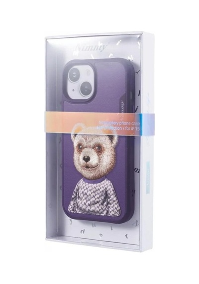 Apple Uyumlu iPhone 15 3d Kılıf Gerçek Nakış İşlemeli Fashion Pet Ayıcıklı Lüks Silikon, Kamera Korumalı Mor Apple Uyumlu iPhone 15 3d Kılıf Gerçek Nakış İşlemeli Fashion Pet Ayıcıklı Lüks Silikon, Kamera Korumalı Mor