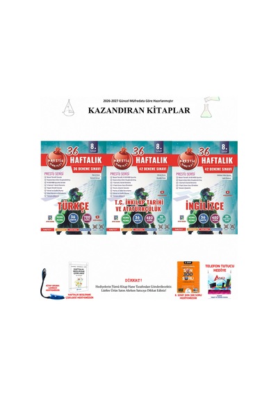 Nartest 8. Sınıf Türkçe İnkılap İngilizce 3 Deneme Seti