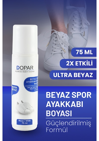 Dopar Sport White Beyaz Spor Deri ve Kumaş Ayakkabı Boyası 75 ML Beyaz