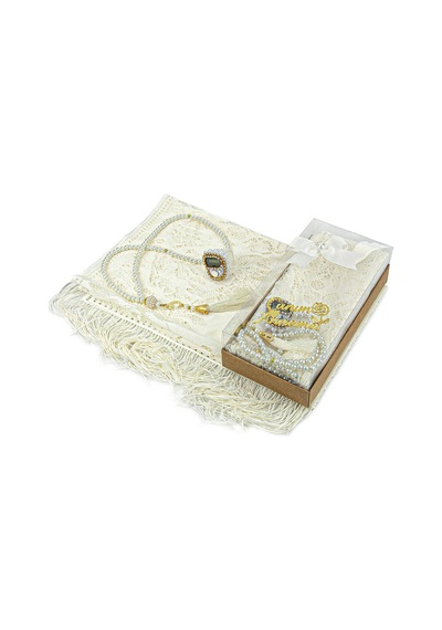 Anneler Gününe Özel  Set - Tül Şal Ve İnci Tesbihli