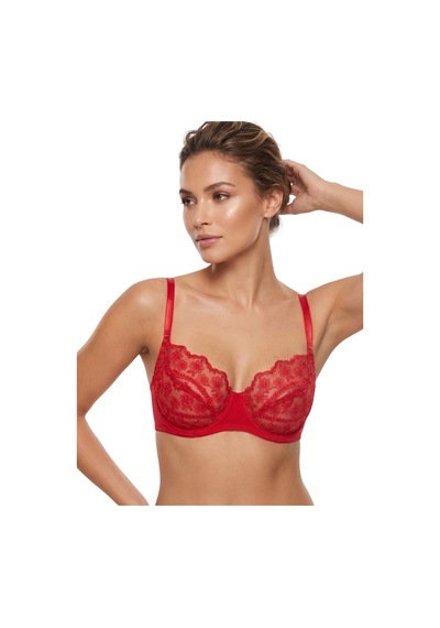 Donlaritta Kırmızı Dantelli Güpürlü Toparlayıcı Sütyen 80b - 85b - 85c - 85d - 90c