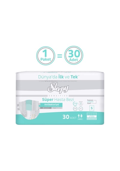 Sleepy Sensitive Süper Yetişkin Hasta Bezi Small 30 Adet S