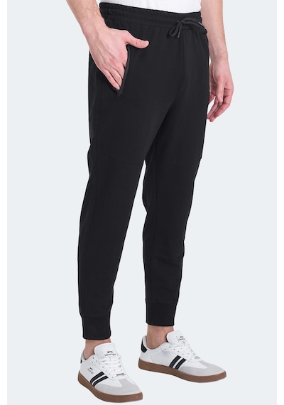 Slazenger Onon In Erkek Fermuar Cepli Siyah Eşofman Altı Siyah