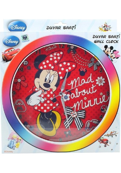 Ykc Minnie Mickey Mouse Çocuk Odası Duvar Saati-Lisanslı Çok Renkli