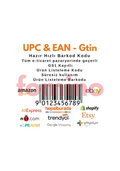 100 Adet-Ean-Upc-Gtin Barkodu Numarası Ürün Listeleme Kodu