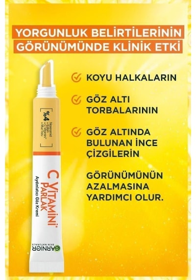 Garnier C Vitamini Parlak Aydınlatıcı Göz Kremi 15ml + Süper Aydınlatıcı Serum 30ml pktcvtmngzkrmsrm-9492
