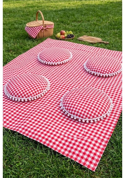 Piknik Takımı Seti - Sıvı Geçirmez Piknik Örtüsü & 4 Adet Minder Leke Tutmaz, Kolay Temizlenir Çok Renkli Piknik Takımı Seti - Sıvı Geçirmez Piknik Örtüsü & 4 Adet Minder Leke Tutmaz, Kolay Temizlenir Çok Renkli