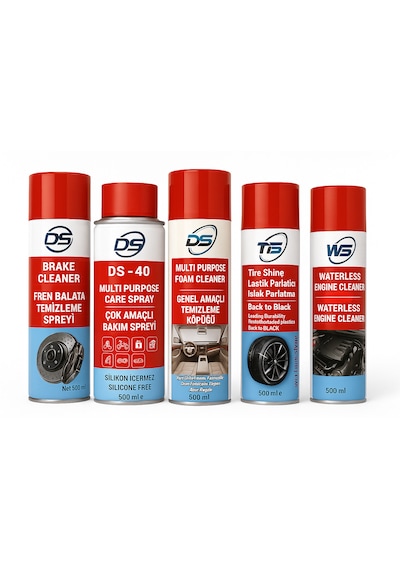 Susuz Motor Temizleyici + Lastik Parlatıcı + Multi Sprey + Temizl