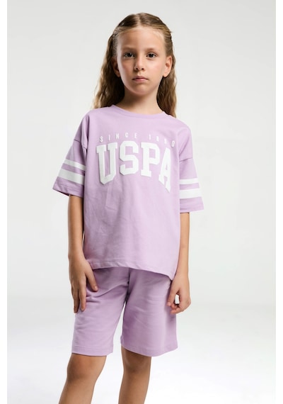 U.s. Polo Assn. Kız Çocuk Mor Bermuda Takım Us2091 Mor