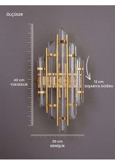 Elite Lighting Helena Cam Modern Gold Sarı Renk Duvar Apliği