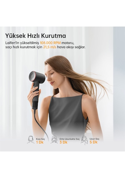 Laifen Se 2 Saç Kurutma Makinesi - Pastel Siyah