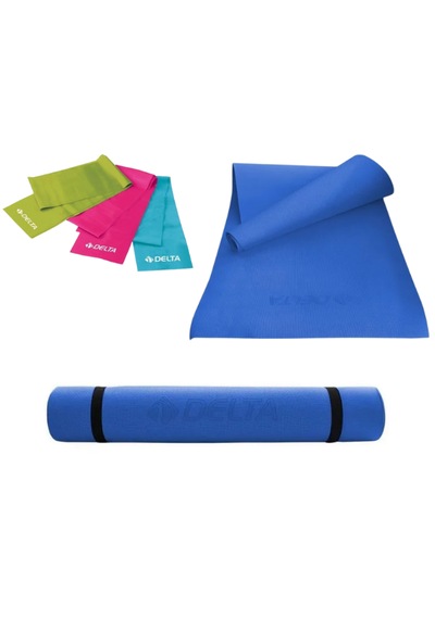 Yoga Matı Ve 3'lü Pilates Bandı 150cm X 15cm Uç Kısmı Açık
