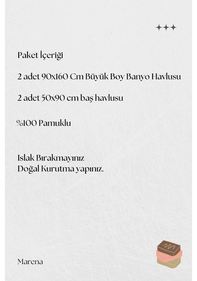 4 Parça Büyük Boy Banyo Havlu Takımı %100 Pamuklu Marena Bej Krem 11