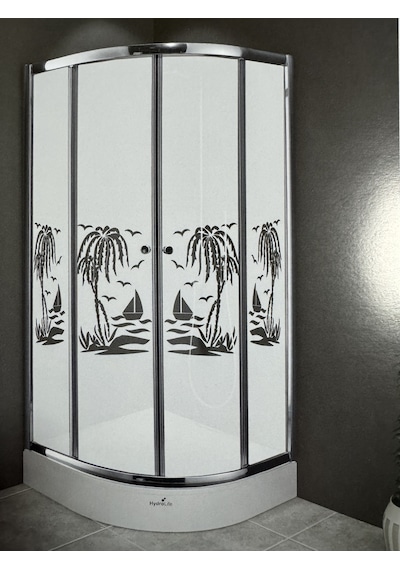 Desaş Duşakabin Yüksek Kalite Bambu Glass Lux Oval Teknesiz Buzlu