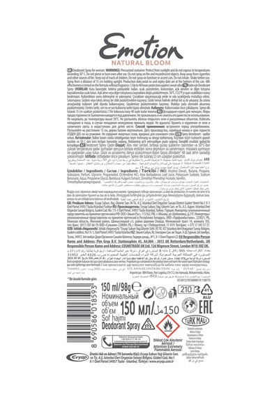 Natural Bloom Kadın Vegan Deodorant 6x150ML Hızlı Kurur, Leke Bırakmaz