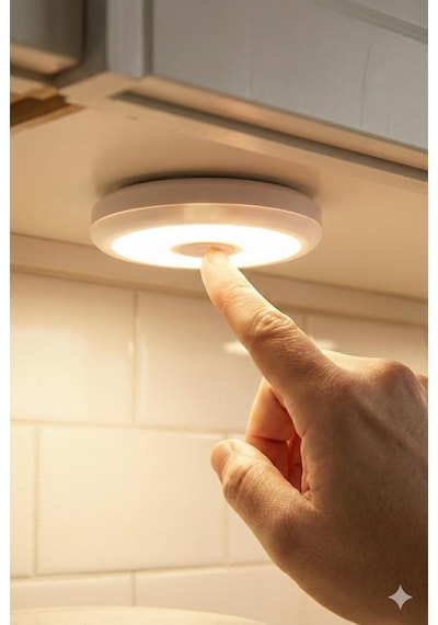 Kablosuz Led Spot Lamba Seti, Uzaktan Kumandalı, 3'lü Paket, Pilli, Yapışkan Bantlı, Zamanlayıc Beyaz