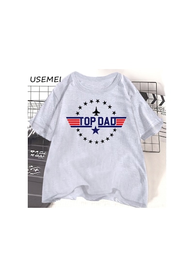 Flood Of Style Üst Baba T-shirt Casaul Pamuk Babalar Günü Hediyesi Baba Erkek Tasarımcı T Shirt Erkek Moda K Gri