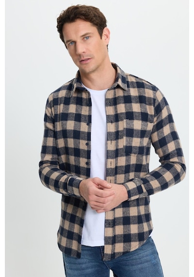 Tudors Erkek Slim Fit Dar Kesim Uzun Kollu Cepli Kareli Dama Desenli Kışlık Oduncu Gömlek-41696 Çok Renkli Tudors Erkek Slim Fit Dar Kesim Uzun Kollu Cepli Kareli Dama Desenli Kışlık Oduncu Gömlek-41696 Çok Renkli