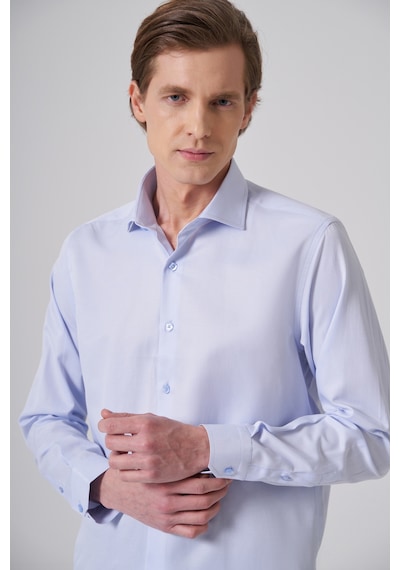 Morven Erkek A.mavi Polyester Trend Slim Fit Tam İtalyan Yaka Gömlek 26mc004044301 A.mavi