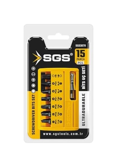 Bits Uç Ve Hızlı Adaptör Seti 15 Parça Sand-pro Series Sgs3870
