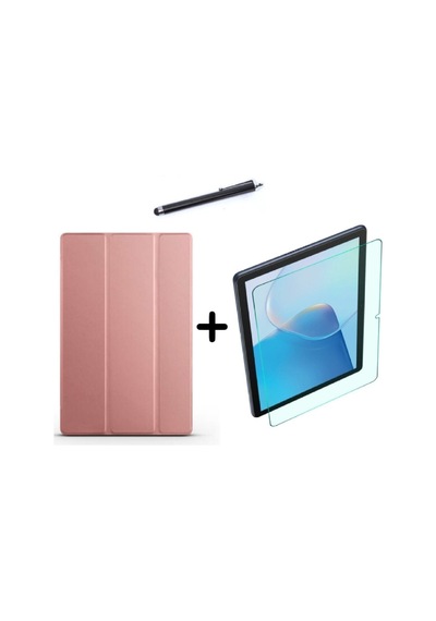 Matepad Se 10.4 Inç Uyumlu Uyku Modlu Smart Tablet Kılıfı Ekran Koruyucu Ve Kalem Seti Pembe