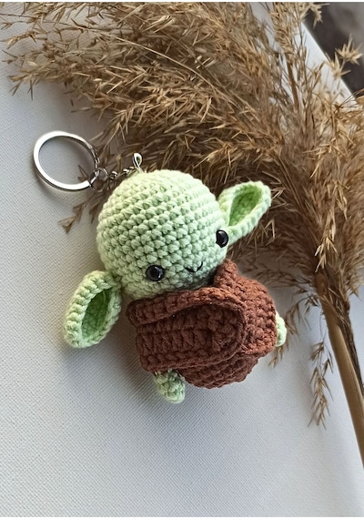 Yoda Anahtarlık - El Yapımı Amigurumi Örgü Anahtarlık, Çanta Süsü Sevimli Ve Özgün Tasarımlar