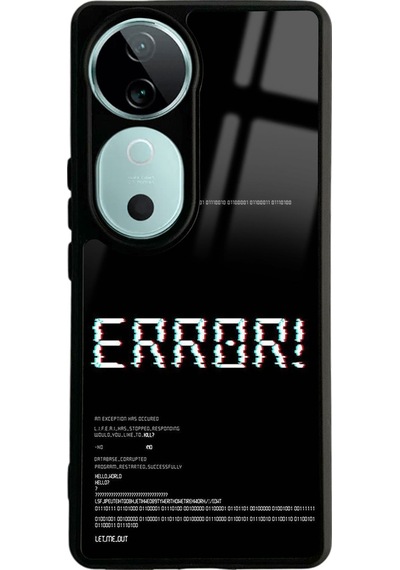Vivo V40 Error Tasarımlı Glossy Telefon Kılıfı Siyah