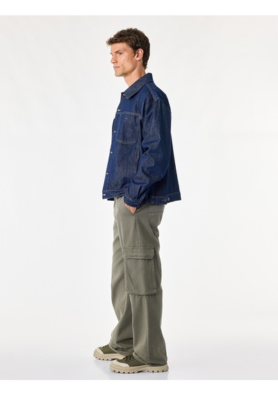 Koton Rahat Kalıp Pamuklu Uzun Kollu Klasik Yaka Çift Cepli Düğmeli Denim Ceket Raw 7wam50019nd 63x Koton Rahat Kalıp Pamuklu Uzun Kollu Klasik Yaka Çift Cepli Düğmeli Denim Ceket Raw 7wam50019nd 63x