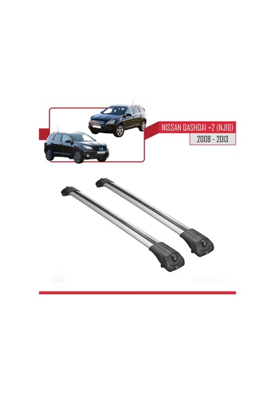 Nisssan Qashqai +2 Nj10 2008-2013 Arası İle Uyumlu Ace-1 Ara Atkı Tavan Barı Gri