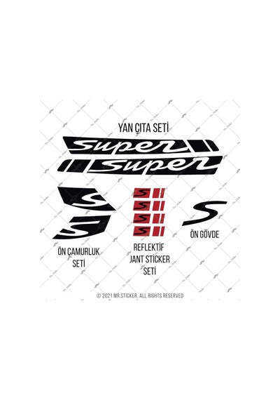 Sts43 Vespa Gts250 Uyumlu Super Yan Cita Seti Mat Siyah