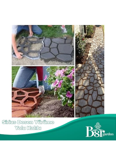 Bahçe Taş Kalıp Beton Kalıbı Zemin Kaplama Kalıbı 42x40 Cm Sirius Desen / 2 Adet / Bsr Garden