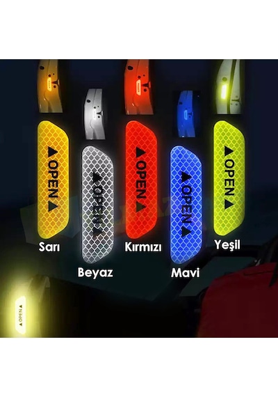 Araç Kapı Open Reflektör Araba Oto Sticker Yapıştıma 4 Adet Araç Kapı Open Reflektör Araba Oto Sticker Yapıştıma 4 Adet