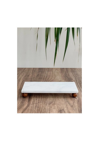 Mermer Yağlık Altı Ahşap Misket Ayaklı 20 X 10 Cm Mermer Sunumluk