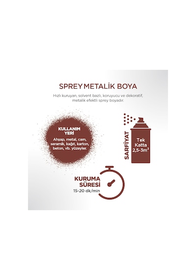 Polisan Metalik Bronz Sprey Boya 400 ml
