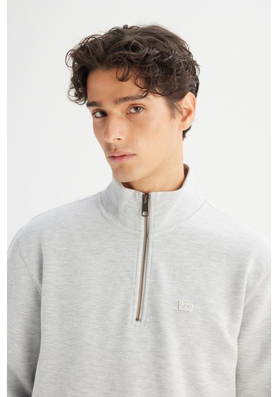 Lee Erkek Pike Interlock Half Zip Sweatshirt Graymelange Çok Renkli