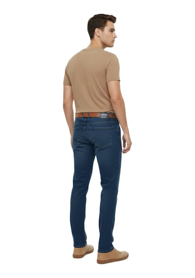 Erkek Büyük Beden Regular Kalıp Jeans Pantolon 320 Bgl-st05159 Petrol Mavi