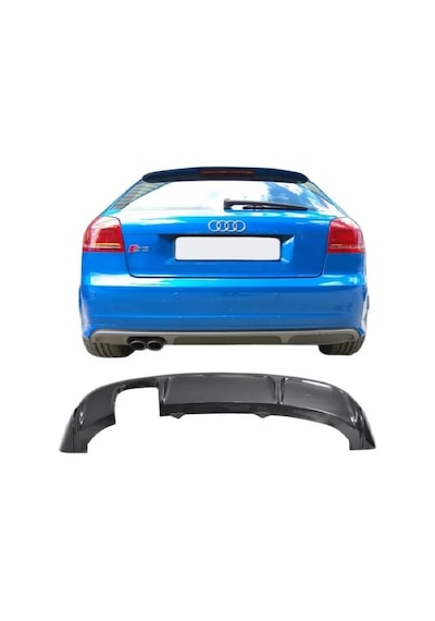 Audi A3 8p S3 2005 - 2008 2 Kapı Plastik Arka Tampon Eki