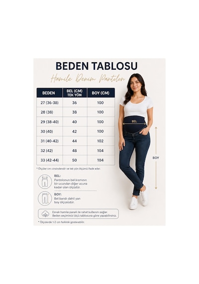 Meghan L.a Çift Taraflı Kademeli Lastikli Bel Ayarlı Skinny Hamile Kot Pantolon Mavi