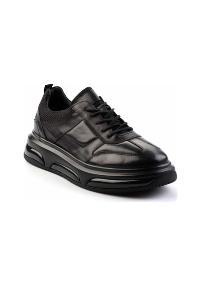 Bambi Siyah Leather Erkek Sneaker E01307257343 Siyah