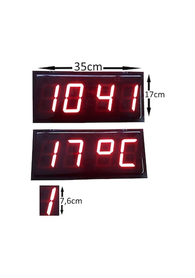 Dijital Saat Derece 17X35 Cm(Havuz,Hamam,Sauna Gibi Nemli Ortamla