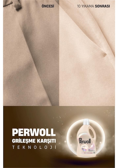Perwoll Hassas Bakım Sıvı Çamaşır Deterjanı 3x2,97l 162 Yıkama Renkli, Siyah Ve Açık Renk Çamaşırlar İçin 2970 ML