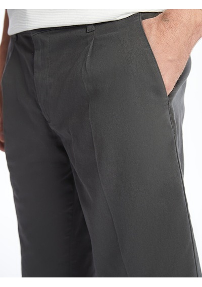 Lcwaıkıkı Classic Antrasit Rahat Kalıp Gabardin Erkek Bermuda Şort