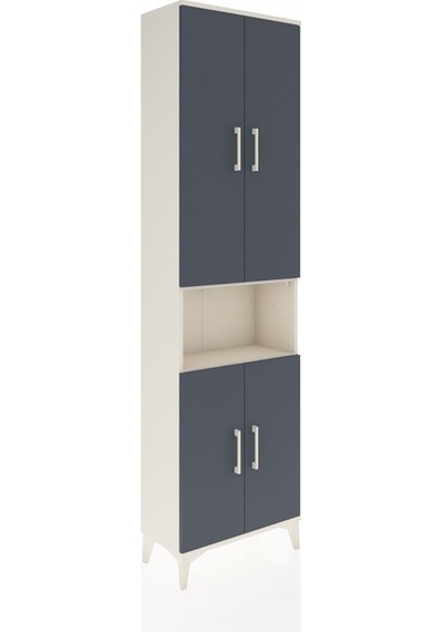 Arges Dolap 3 Raflı 4 Kapaklı Tek Askılı 60x30x221 Aytaşı-antrasit Aytası