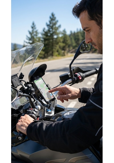 Şapka Korumalı Motosiklet Telefon Tutucu Gidon Ve Dikiz Aynası Uyumlu Siyah