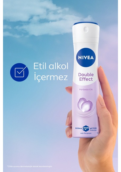 Kadın Sprey Deodorant Double Effect 150ml, 72 Saat Anti-perspirant Ter Koruması,pürüzsüz Koltuk Altı
