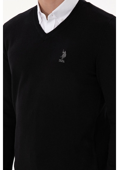 U.S. Polo Assn. Erkek Slim Fit V Yaka Basic Kazak 50288881-vr046 Çok Renkli