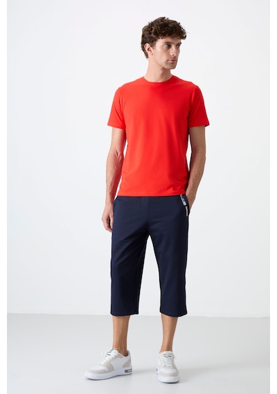 Tommylife Tommy Life İndigo Ön Cep Detaylı Standart Kalıp Klasik Paça Erkek Kapri - 83092 İndigo